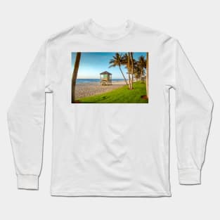 Morning Lifeguard Stand, Deerfield Beach Long Sleeve T-Shirt